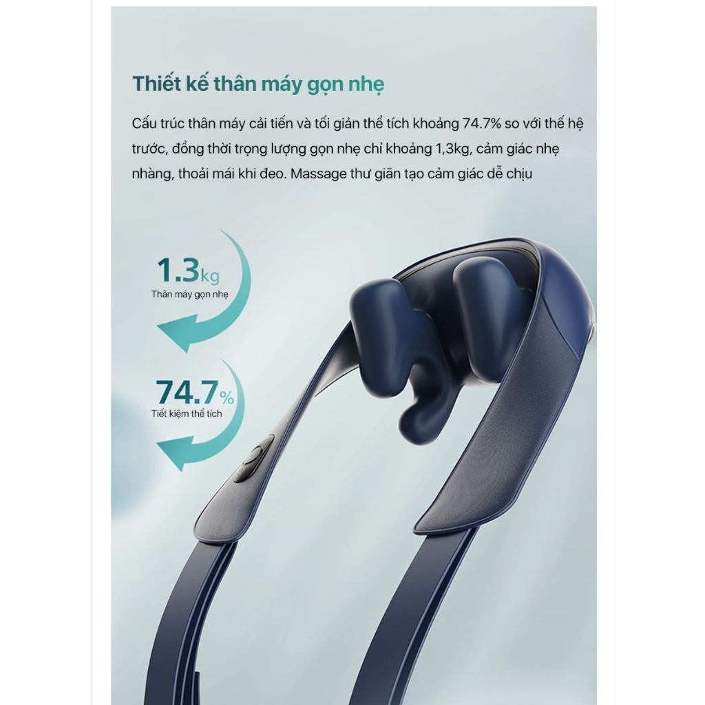 Máy Massage Cổ Vai Gáy Philips PPM5202N Đai Massage Mô Phỏng Như Các Đầu Ngón Tay Với 6 Điểm Tiếp Xúc Ôm Sát