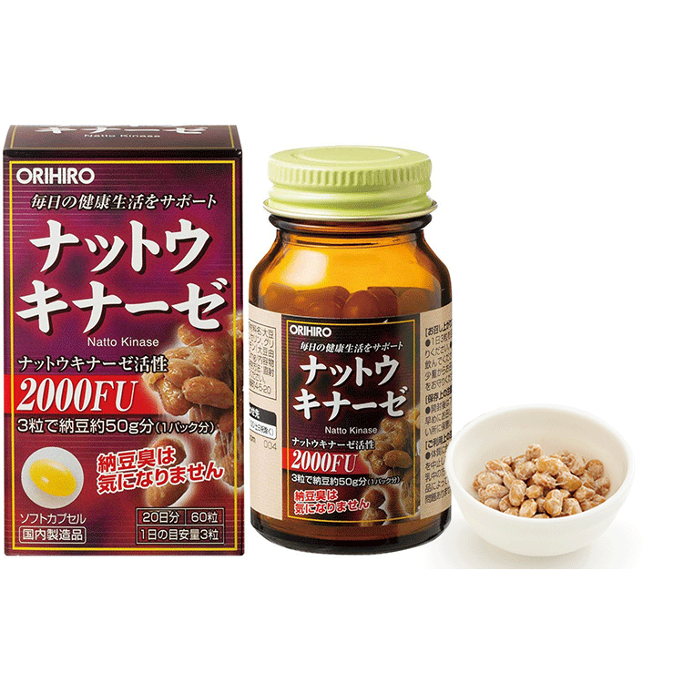 Viên uống hỗ trợ tai biến đột quỵ Nattokinase 2000 Orihiro 60 viên