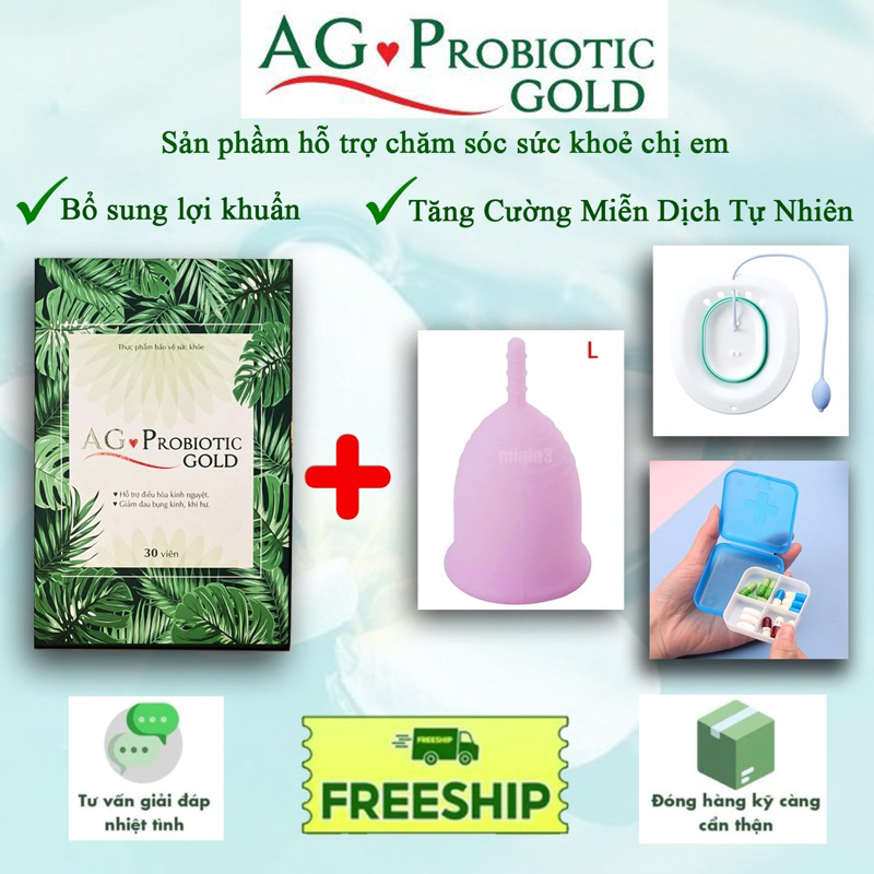 MEN PHỤ KHOA AG PROBIOTIC GOLD KÈM QUÀ TẶNG COMBO