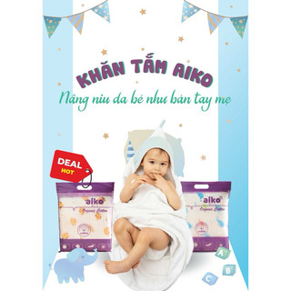Khăn tắm nhăn 4 Lớp in hình Aiko / Khăn quấn bé - Size 100x100cm