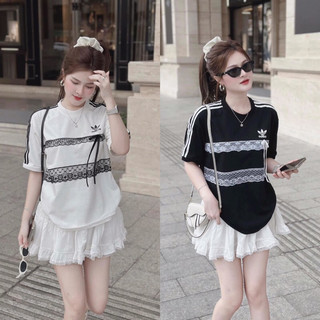 Set áo phối ren chân váy xoè