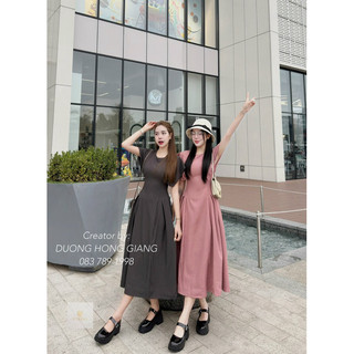 Váy xếp ly eo cổ tròn 3 màu SML 500k