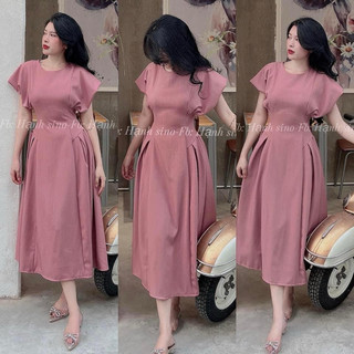 Váy xếp ly eo cổ tròn 3 màu SML 500k