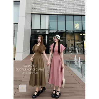 Váy xếp ly eo cổ tròn 3 màu SML 500k
