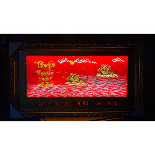 Lịch vạn niên - Đồng hồ - Tranh đá xi vàng – Khổ 50x90cm - mã 2638