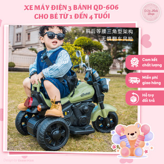 Xe máy điện trẻ em QD 606 ,xe máy điện cho bé từ 1 đến 4 tuổi có đèn có nhạc
