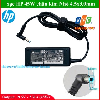 Sạc Laptop HP 19.5V - 2.31A (45W) chân kim Nhỏ 4.5x3.0mm hàng zin linh kiện mới