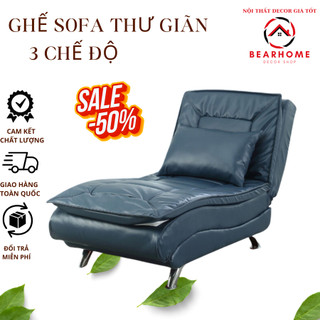 Ghế sofa lười thư giãn bằng da,ghế sofa giường gấp gọn 3 chế độ nằm thư giãn phòng khách phòng ngủ