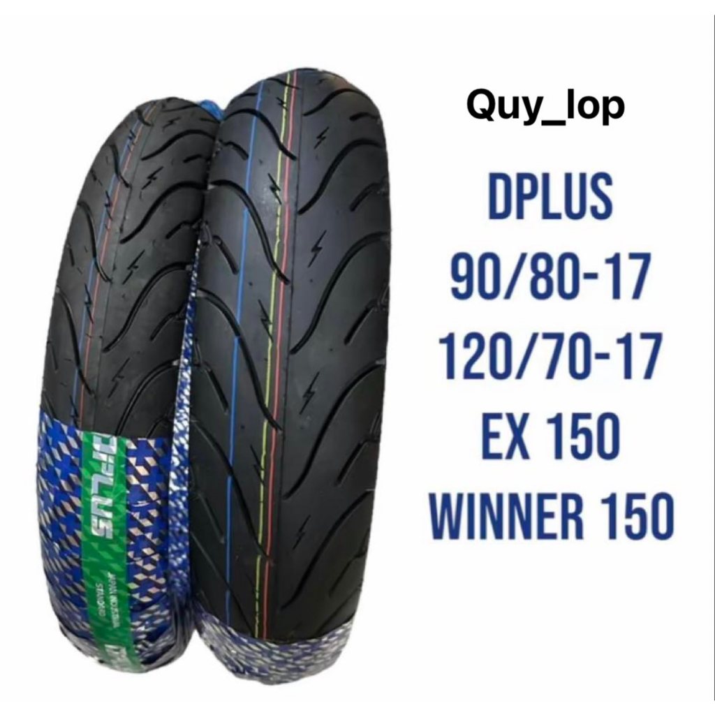 Vỏ lốp DPLUS cho Winner V1V2V3, Exciter 150 2019 trở lên,155VVA 120/70-17 & 90/80-17. Vỏ không ruột
