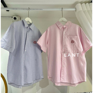 Áo sơ mi kẻ thêu mặt cười
