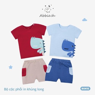  Bộ quần áo cộc in Phối Khủng Long dành cho Bé Trai