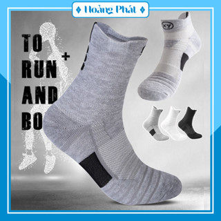 Tất Thể Thao Nam Cao Cổ, Cổ Ngắn Cao Cấp Dày Dặn Chống Trơn Trượt Chuyên Dụng Cho Chạy Bộ, Đá Bóng, Bóng Rổ Và Đi Xe Đạp