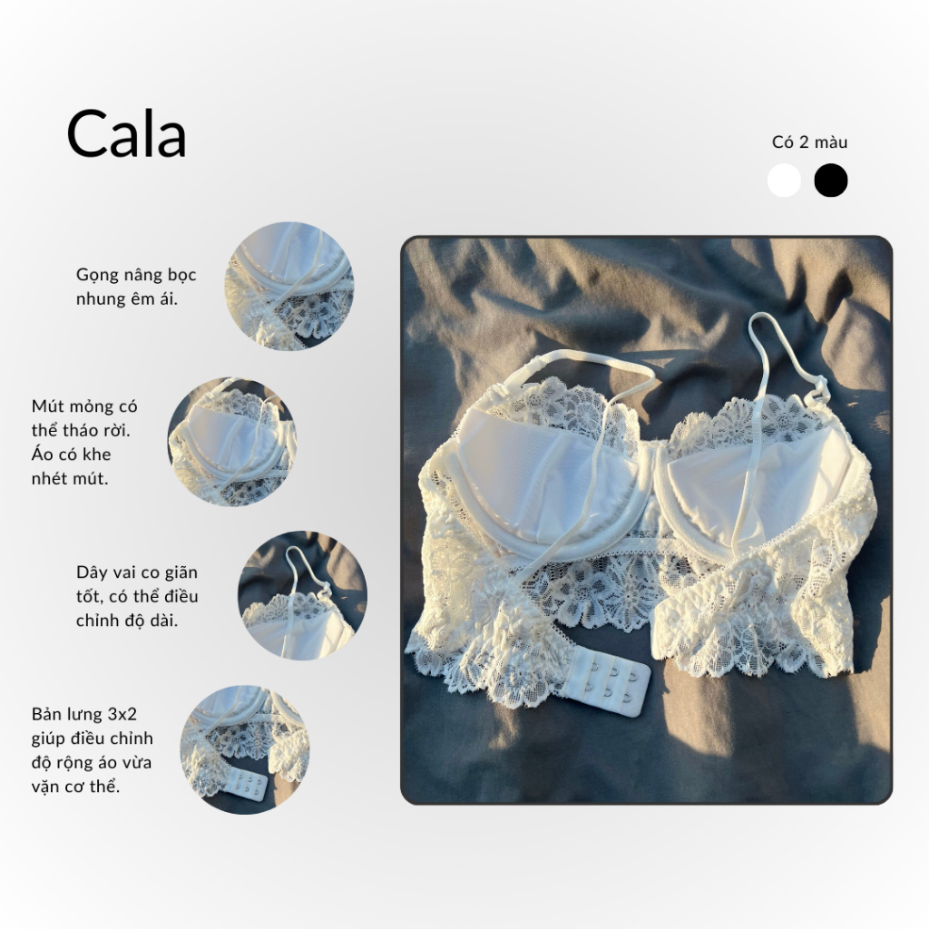 Bộ Đồ Lót Thiết Kế Cala Ren Hoa Tặng Kèm Mút Ngực Mỏng Và Quần Boxer (Hình Thật - Che Tên Sản Phẩm) | BigBuy360 - bigbuy360.vn
