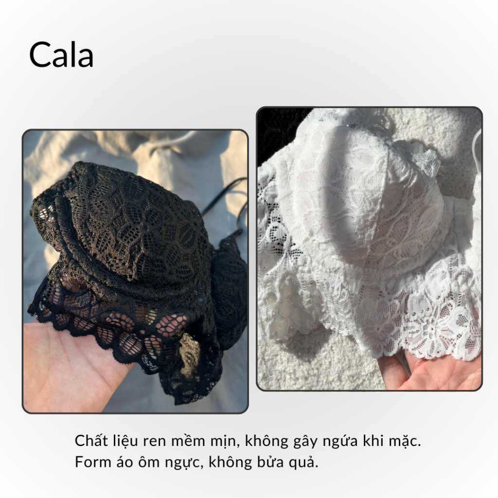 Bộ Đồ Lót Thiết Kế Cala Ren Hoa Tặng Kèm Mút Ngực Mỏng Và Quần Boxer (Hình Thật - Che Tên Sản Phẩm) | BigBuy360 - bigbuy360.vn