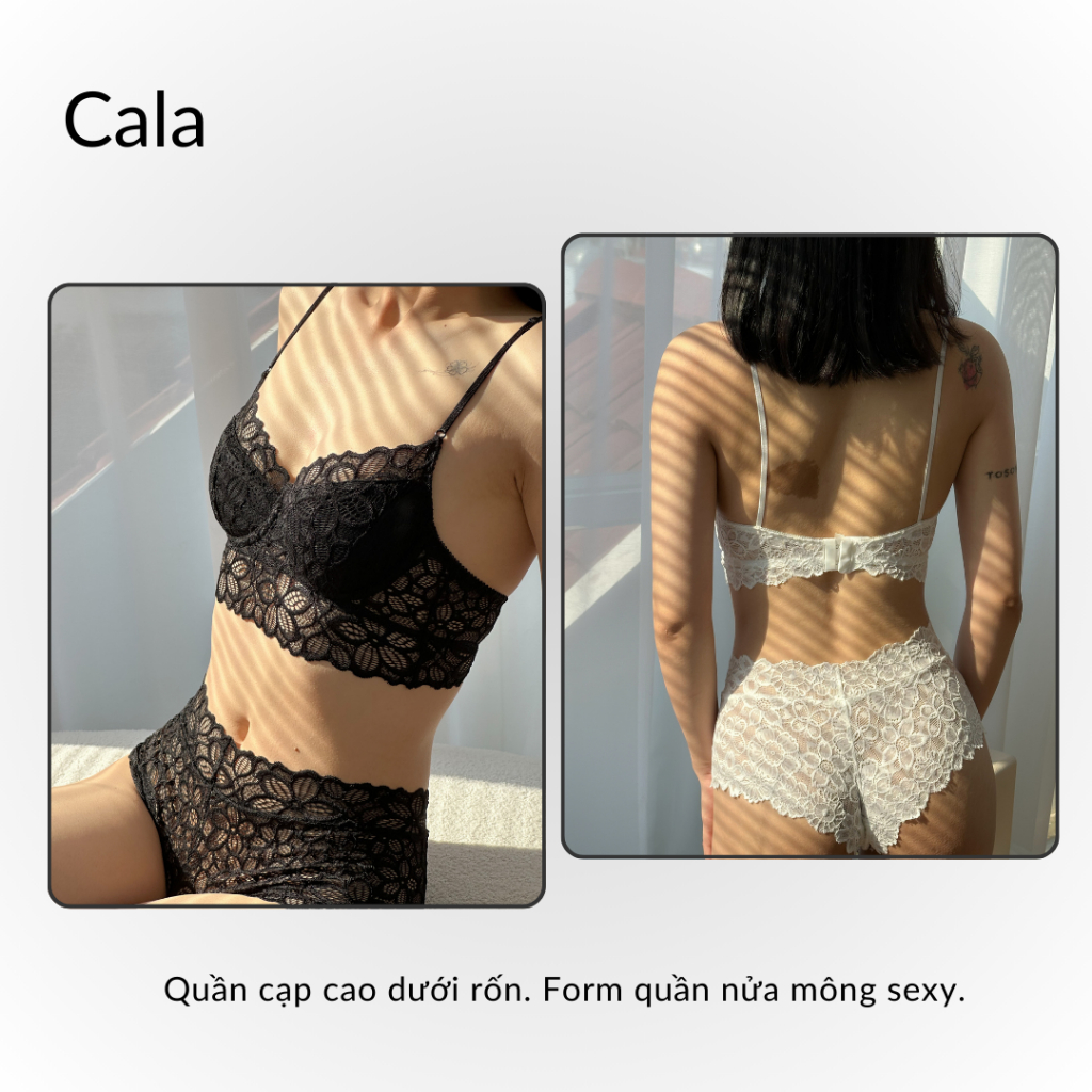 Bộ Đồ Lót Thiết Kế Cala Ren Hoa Tặng Kèm Mút Ngực Mỏng Và Quần Boxer (Hình Thật - Che Tên Sản Phẩm) | BigBuy360 - bigbuy360.vn