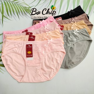   Combo 5 - 10  Quần Lót Nữ Thun Lạnh Ren Hoa Chất Vải Mát Có 2 Size từ 50-80 ký Co Giãn Tốt Hàng Loại 1 Love Đẹp 