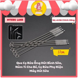 Que cọ rửa ống hút bình sữa, núm ti cho bé, cọ rửa phụ kiện máy hút sữa khẩu độ nhỏ 17cm