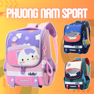Balo cho bé tiểu học, Cặp đi học cho học sinh cấp 1 chống gù cao cấp siêu nhẹ, chống tấm nước