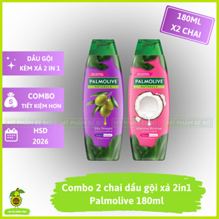Combo 2 dầu gội xả Palmolive 180ml - Dầu Gội đầu kèm xả 2in1 chiết xuất thiên nhiên từ sữa dừa và olive dưỡng tóc