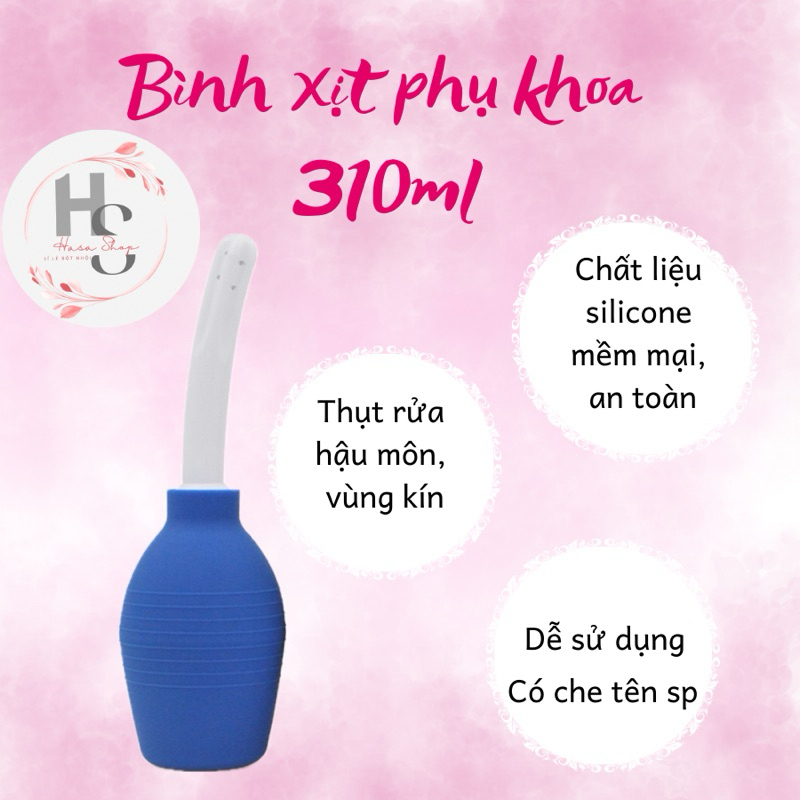 Bình rửa phụ khoa và hậu môn silicone 310ml (dùng với bột nhội)