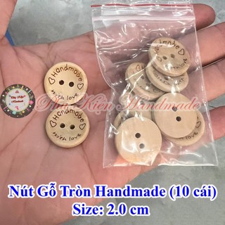 Nút gỗ tròn handmade (10 cái)