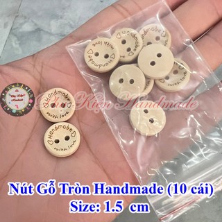 Nút gỗ tròn handmade (10 cái)