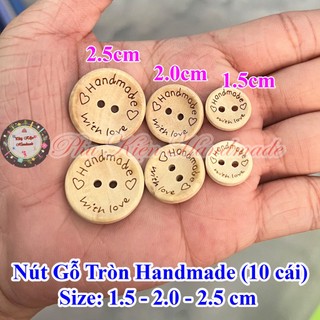 Nút gỗ tròn handmade (10 cái)