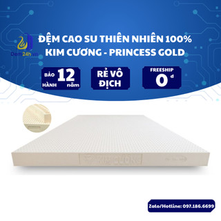 [Freeship - Bảo hành 12 năm] - Đệm cao su thiên nhiên Princess Gold Kim Cương