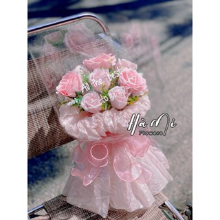  Bó Hoa Hồng Sáp  Hoa Tulip Cao Su Non Gói Giấy Gương Trong Suốt Xinh Xắn - Si Mê Flowers 