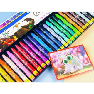 Bút sáp màu queen - tiêu chuẩn mỹ & châu âu - 12 màu/18 màu/24 màu - tô mịn, đều, rất ít bụi