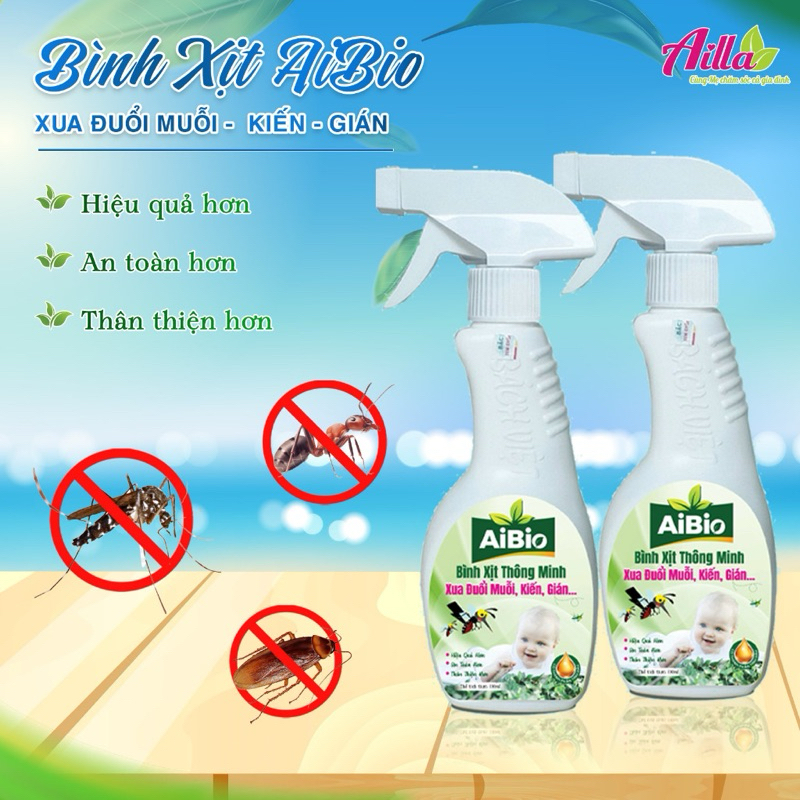 Bình Xịt AiBio Xua Đuổi Muỗi Kiến Gián Côn Trùng Hiệu Quả Nhanh Chóng An Toàn Cho Cả Người Và Vật Nu