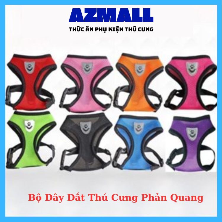Bộ Dây Dắt Thú Cưng Phản Quang Thoáng Khí