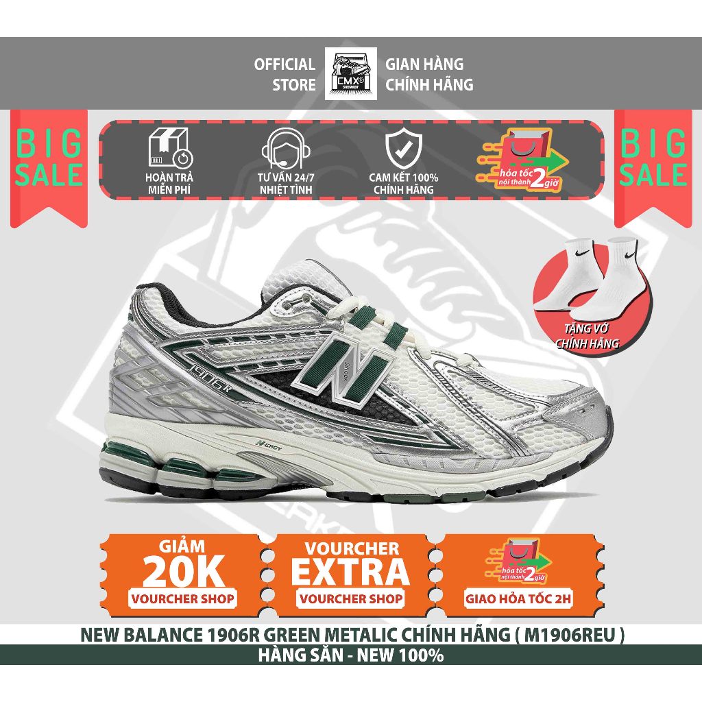 [ HÀNG CHÍNH HÃNG ] Giày New Balance 1906R GREEN METALLIC ( M1906REU ) - AUTHENTIC 100%