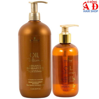 Bộ dầu gội xả Schwarzkopf OIL Ultime Argan & Barbary Fig suôn mượt tóc to sợi thô cứng