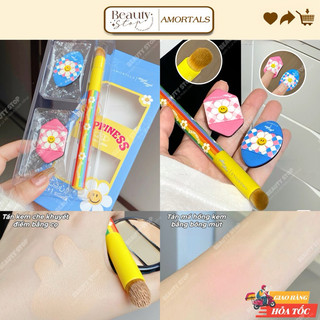 (HOẢ TỐC) Set Cọ Che Khuyết Điểm Và Hai Bông Mút Mini Ngón Tay AMORTALS x Wiggle Wiggle