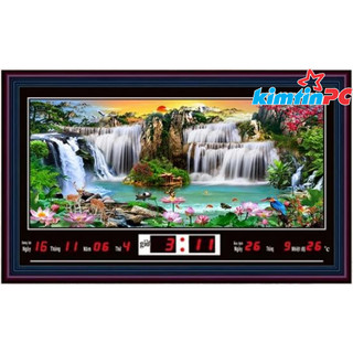 Lịch vạn niên - Tranh suối - Đồng hồ 1082