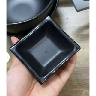 Chén chấm vuông/chữ nhật nhựa melamine màu đen nhám (CC41N/CC64N/CC84N/CC100N)