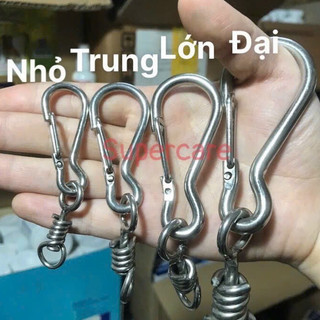 4 kích cỡ móc khoá xích chó .móc đa năng inox 201