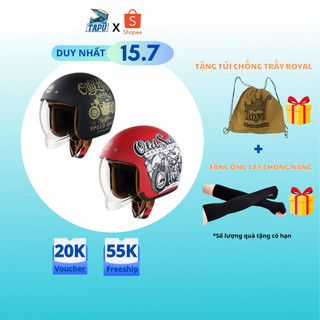 [CHÍNH HÃNG] MŨ BẢO HIỂM 3/4 KÍNH ÂM ROYAL M139 TEM