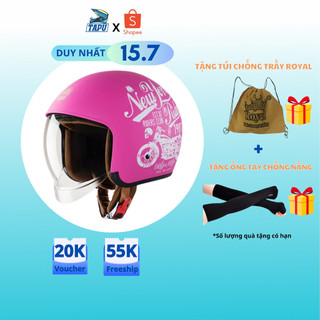 [CHÍNH HÃNG] MŨ BẢO HIỂM 3/4 ROYAL M139 KÍNH ÂM HỒNG TEM