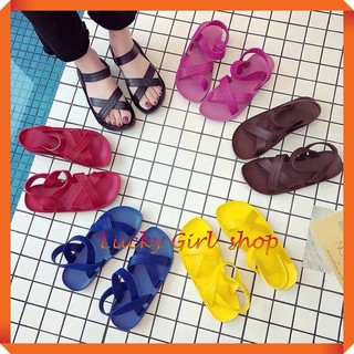 [GIÁ TỐT-BIG SIZE ĐẾN 41] Giày Sandal Nam Nữ Unisex Quai Chéo Cao Su Mềm Đế Xốp Êm Chân Size 36-41 - Hàng Xưởng Việt Nam
