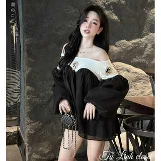 Váy Trễ Vai Tay Bồng Hàng Sẵn Shop
