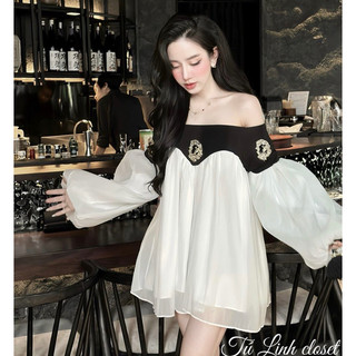 Váy Trễ Vai Tay Bồng Hàng Sẵn Shop