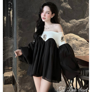 Váy Trễ Vai Tay Bồng Hàng Sẵn Shop