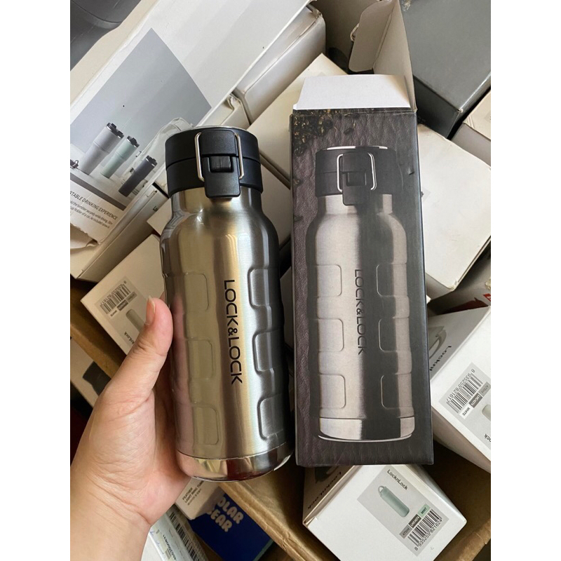 Bình giữ nhiệt bằng thép không gỉ Lock&Lock Bumper Bottle 470ml - Màu bạc LHC4141SLV