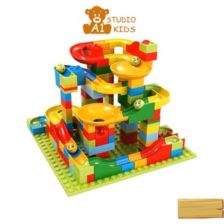 Bộ đồ chơi xếp hình cầu trượt thả bi 168 chi tiết giúp bé tăng khả năng tư duy logic phát triển trí tuệ A1studiokids