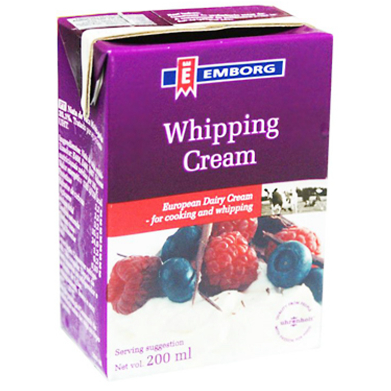 (HỘP MINI) KEM TƯƠI WHIPPING CREAM HIỆU EMBORG HỘP 200ML- g74