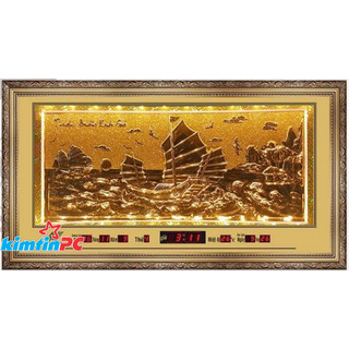 Lịch vạn niên – Tranh đá xi vàng – Đồng hồ - Khổ 55x100cm  - mã 871