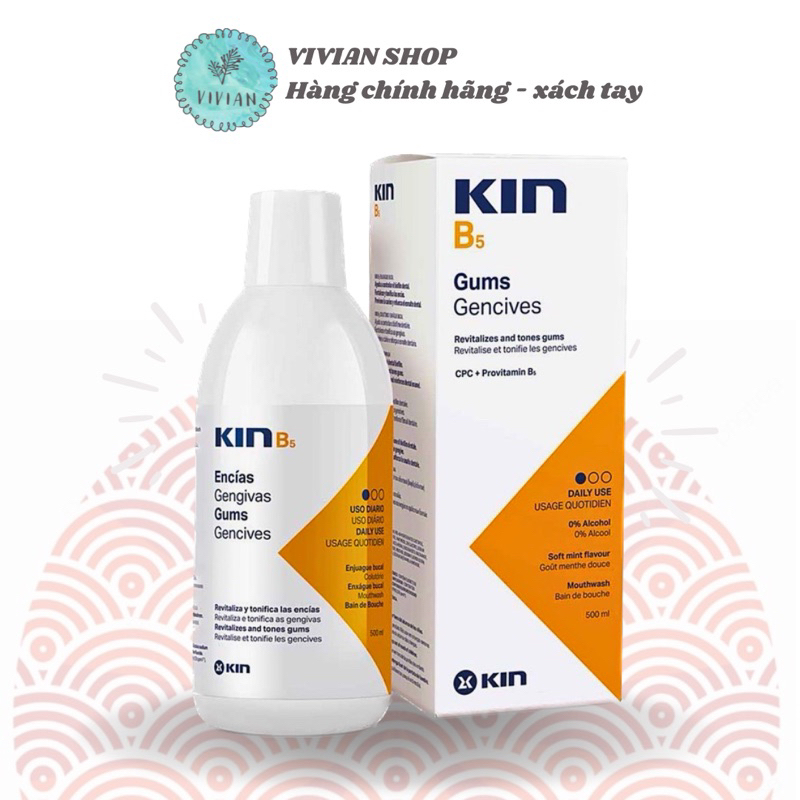 ⚡️Nước Súc Miệng KIN B5 Làm sạch mảng bám & giảm ê nhức phục hồi nướu,ngăn sâu răng 500ml-TÂY BAN NHA