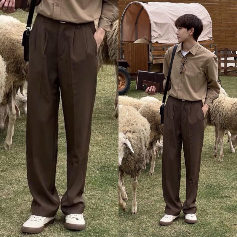 (HÀNG THIẾT KẾ) Quần suông nam vải Hàn loại 1, cạp quần bo chun, nhiều màu